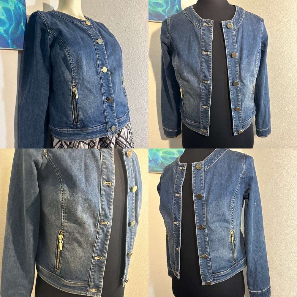 CHICO’S Fitted Scooped Jean Jacket!